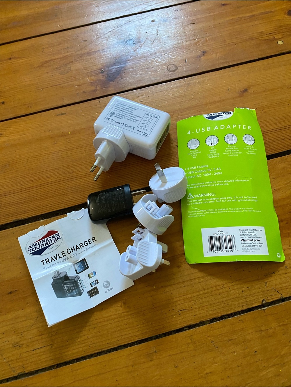 American Tourister White Travel USB Charger Kit with Interchangeable Plugs
